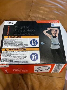 Crane Blue Weighted Fitness Hoop – Adjustable Hula Hoop for Exercise
